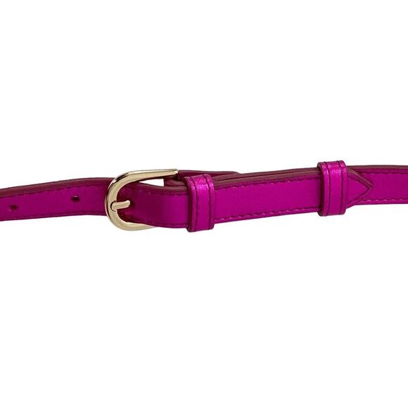 A.P.C Demi Lune Mini Bag Fuchsia Crossbody Purse Metallic Pink Leather - Picture 12 of 14